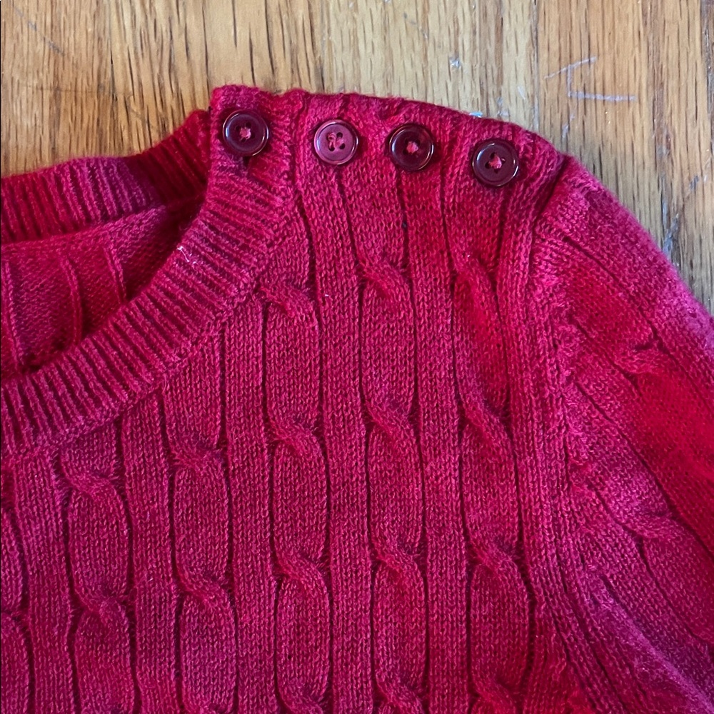 Talbots Red Button-Shoulder Sweater - Picture 3 of 3